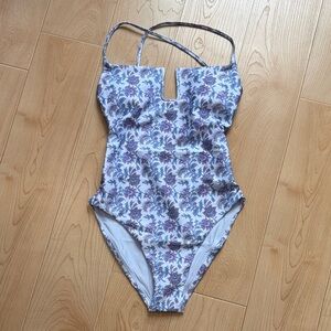 J.Crew Mira one-piece swimsuit in Classic Sculpt™ purple floral print Sz 6 NWT
